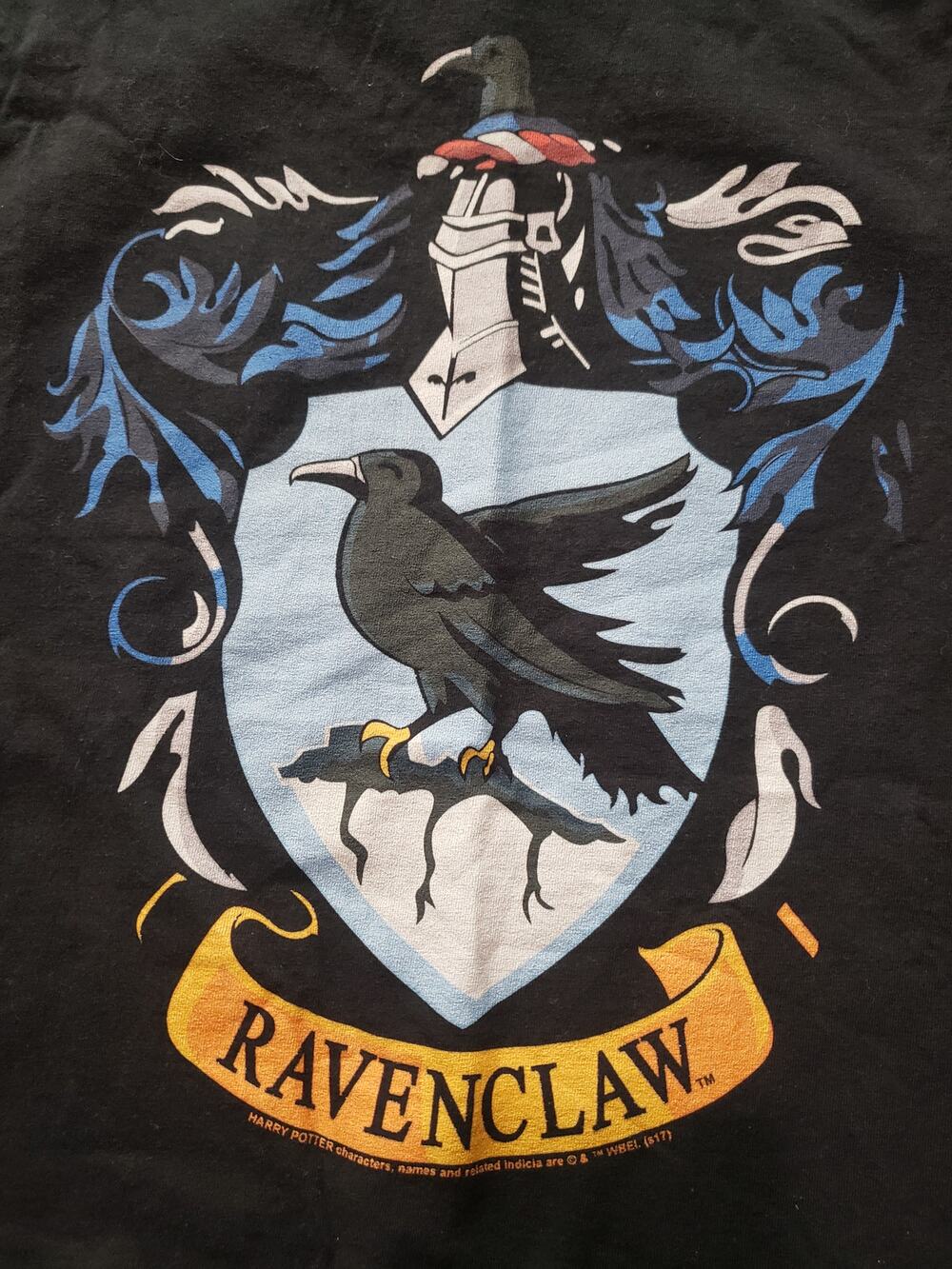 Harry Potter Black Ravenclaw Crest Short Sleeve Crew Neck T Shirt